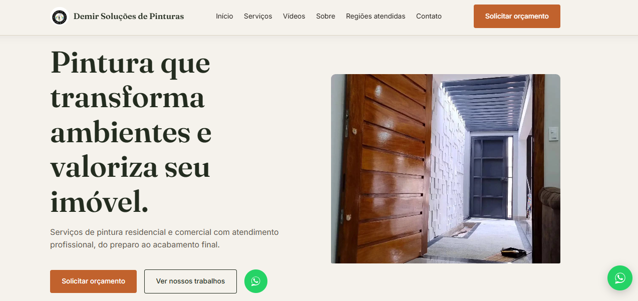Prévia do site Demir Soluções de Pinturas